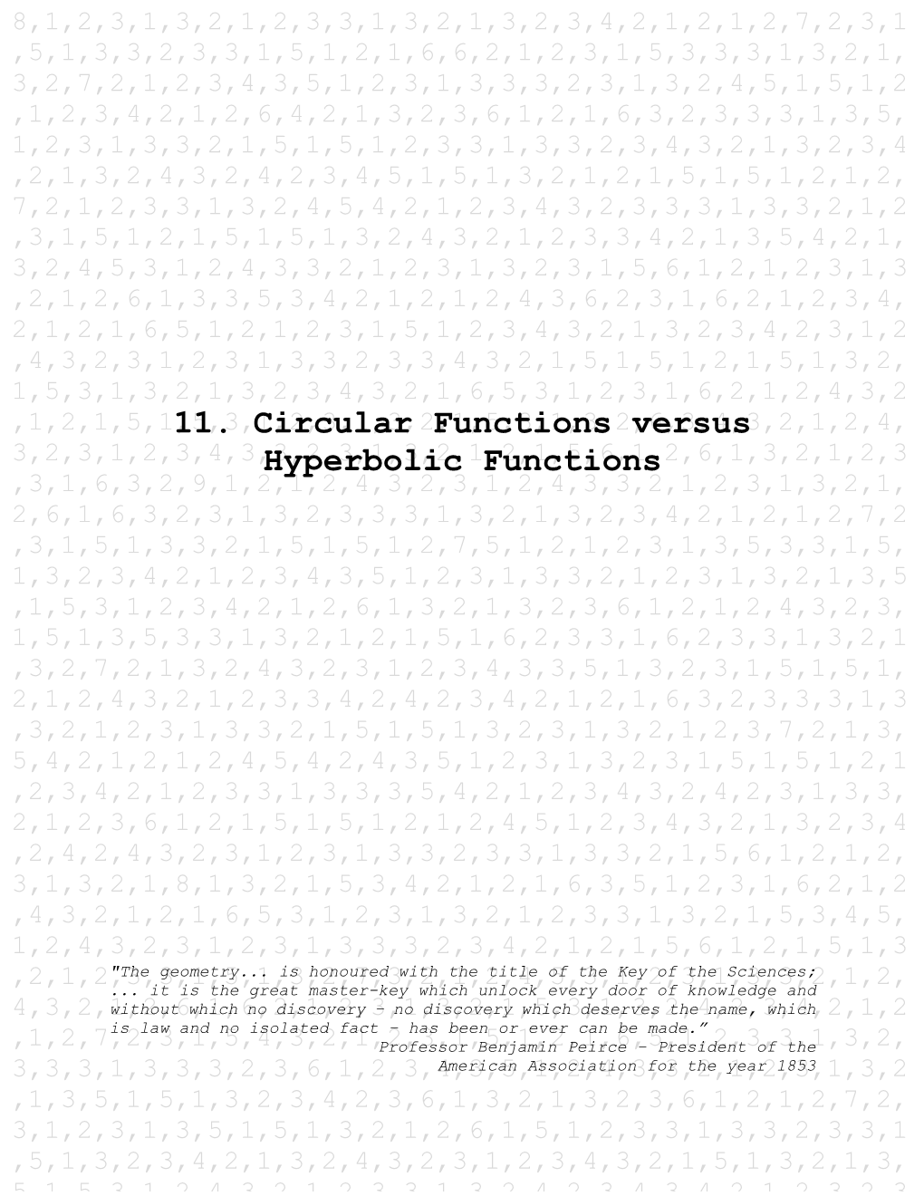 Circular Functions Versus Hyperbolic Functions