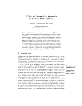 CFA2: a Context-Free Approach to Control-Flow Analysis