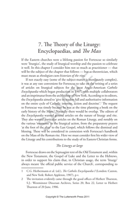 Extract from Chapter 7: the Theory of the Liturgy