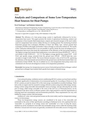 Analysis and Comparison of Some Low-Temperature Heat Sources for Heat Pumps