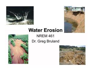 Water Erosion NREM 461 Dr