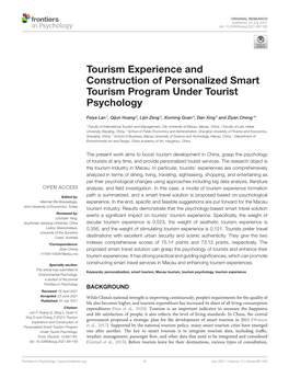 Tourism Experience and Construction of Personalized Smart Tourism Program Under Tourist Psychology