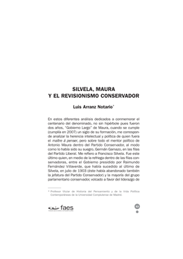 Silvela, Maura Y El Revisionismo Conservador