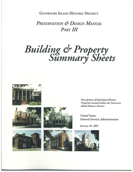 Building & Property Summary Sheets, Preservation