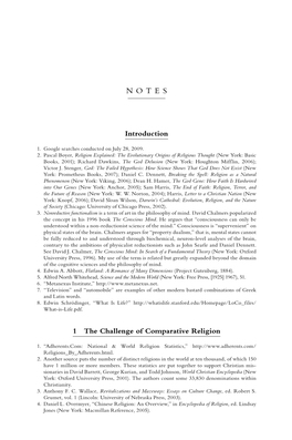 Introduction 1 the Challenge of Comparative Religion