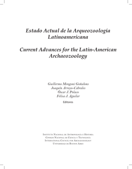 Estado Actual De La Arqueozoología Latinoamericana Current Advances