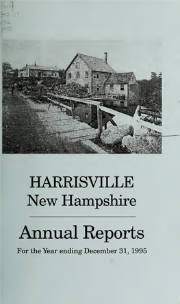Annual Reports of the Town of Harrisville, New Hampshire, for The