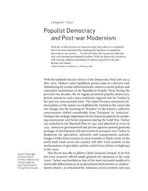 Populist Democracy and Post-War Modernism