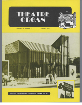 JOURNAL of the AMERICAN THEATRE ORGAN SOCIETY the Greats' One