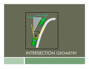 INTERSECTION GEOMETRY Learning Outcomes