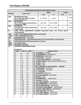 York Region LRO #65