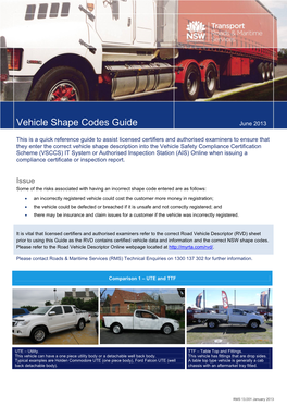Vehicle Shape Codes Guide June 2013