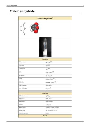 Maleic Anhydride 1 Maleic Anhydride