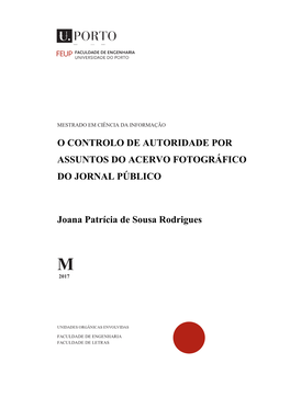 O Controlo De Autoridade Por Assuntos Do Acervo Fotográfico Do Jornal Público