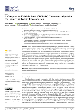 Consensus Algorithm for Preserving Energy Consumption