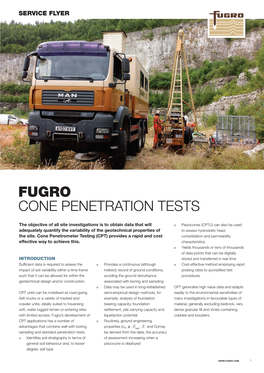 Fugro Cone Penetration Tests