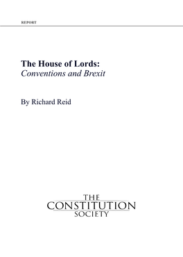 The House of Lords: Conventions and Brexit