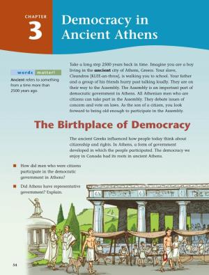Democracy in Ancient Athens Was Different from What We Have in Canada Today