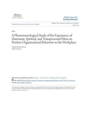 A Phenomenological Study of the Experience of Humanist, Spiritual