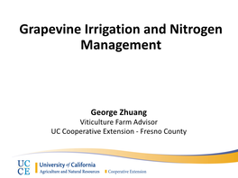 Grapevine Irrigation and N Management