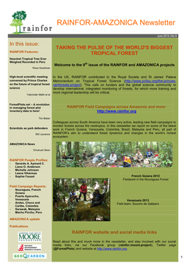 RAINFOR-AMAZONICA Newsletter