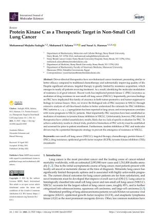 Protein Kinase C As a Therapeutic Target in Non-Small Cell Lung Cancer