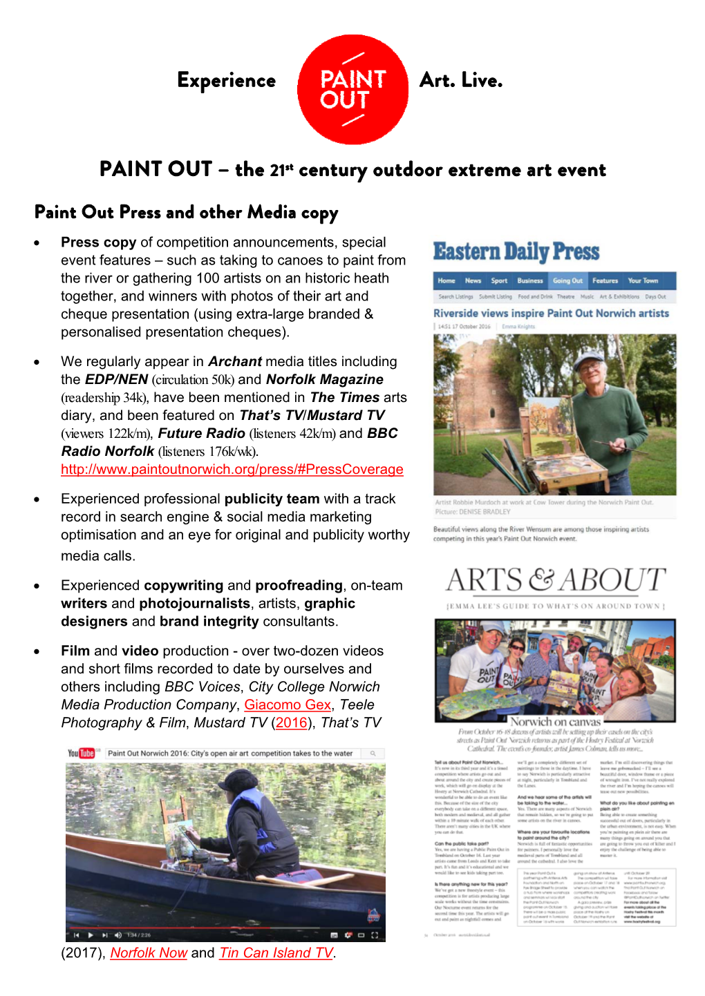 Experience Art. Live. PAINT out – the 21St Century Outdoor Extreme Art