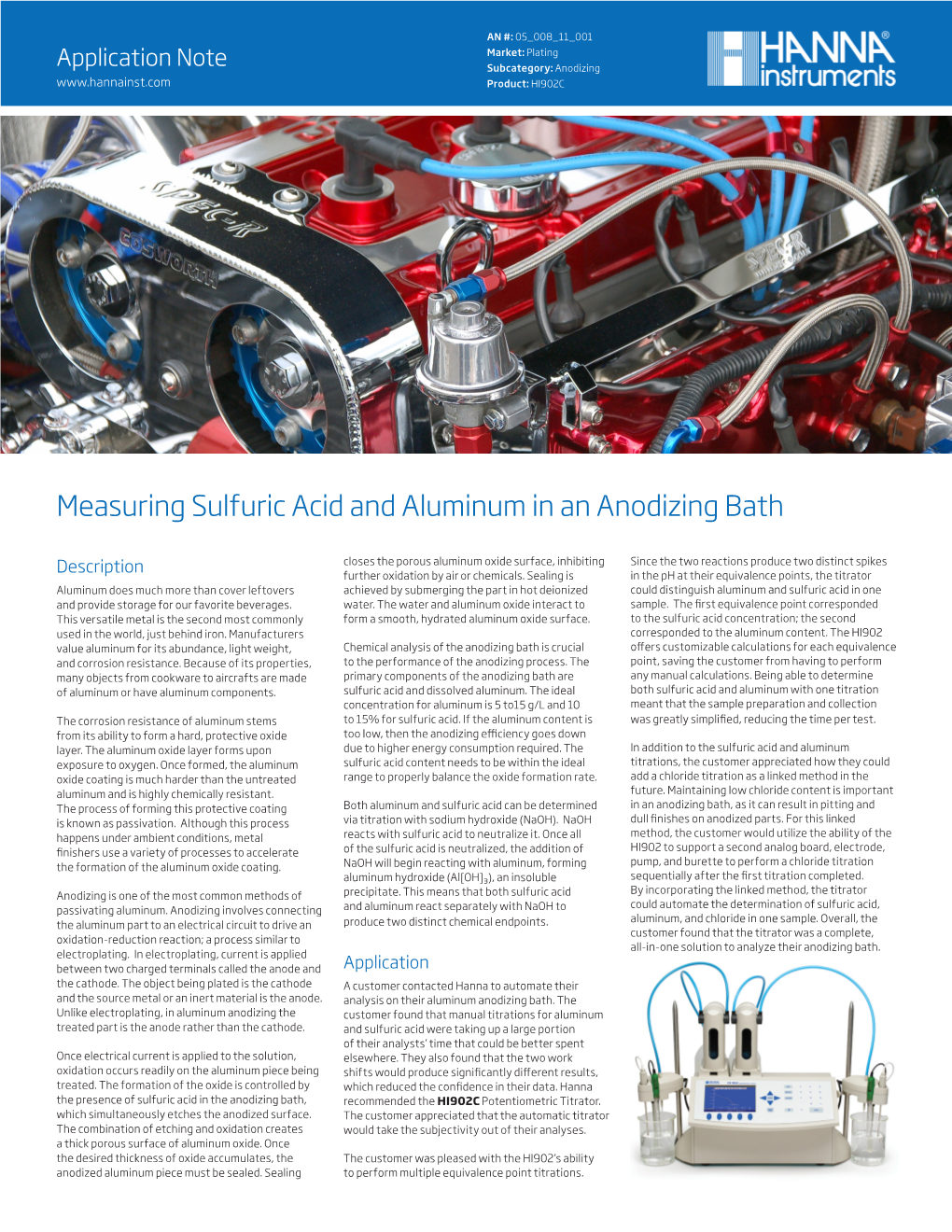 Measuring Sulfuric Acid and Aluminum in an Anodizing Bath