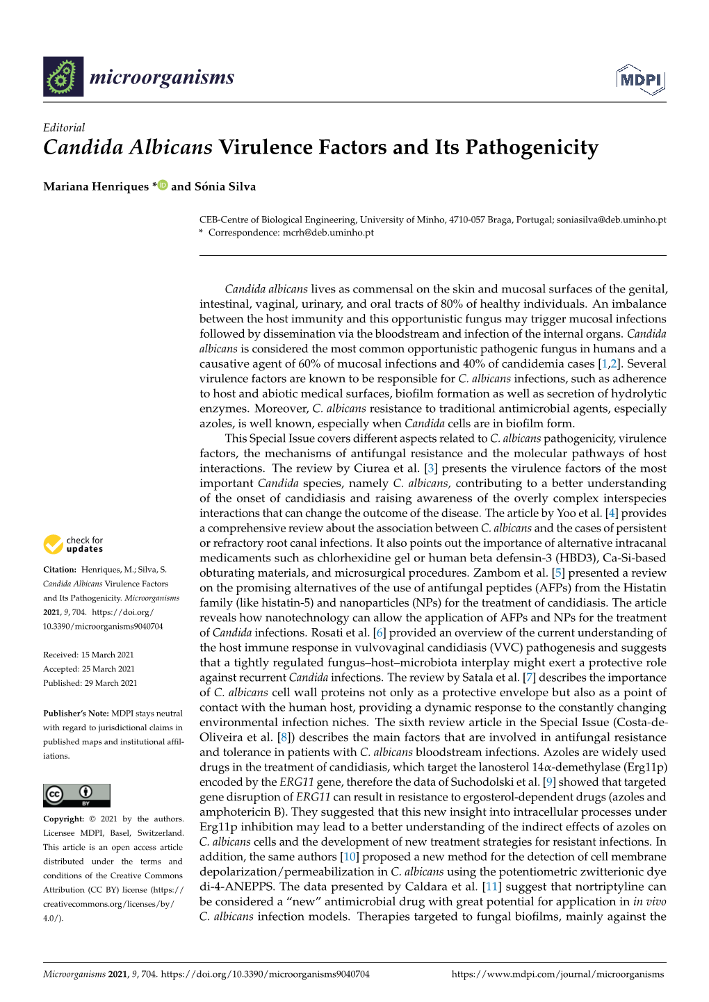 Candida Albicans Virulence Factors and Its Pathogenicity