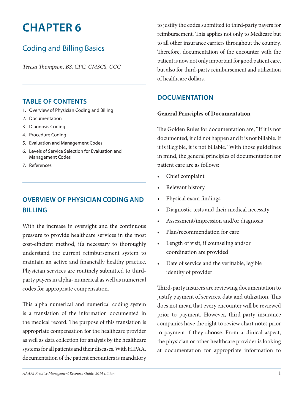 Chapter 6: Coding and Billing Basics