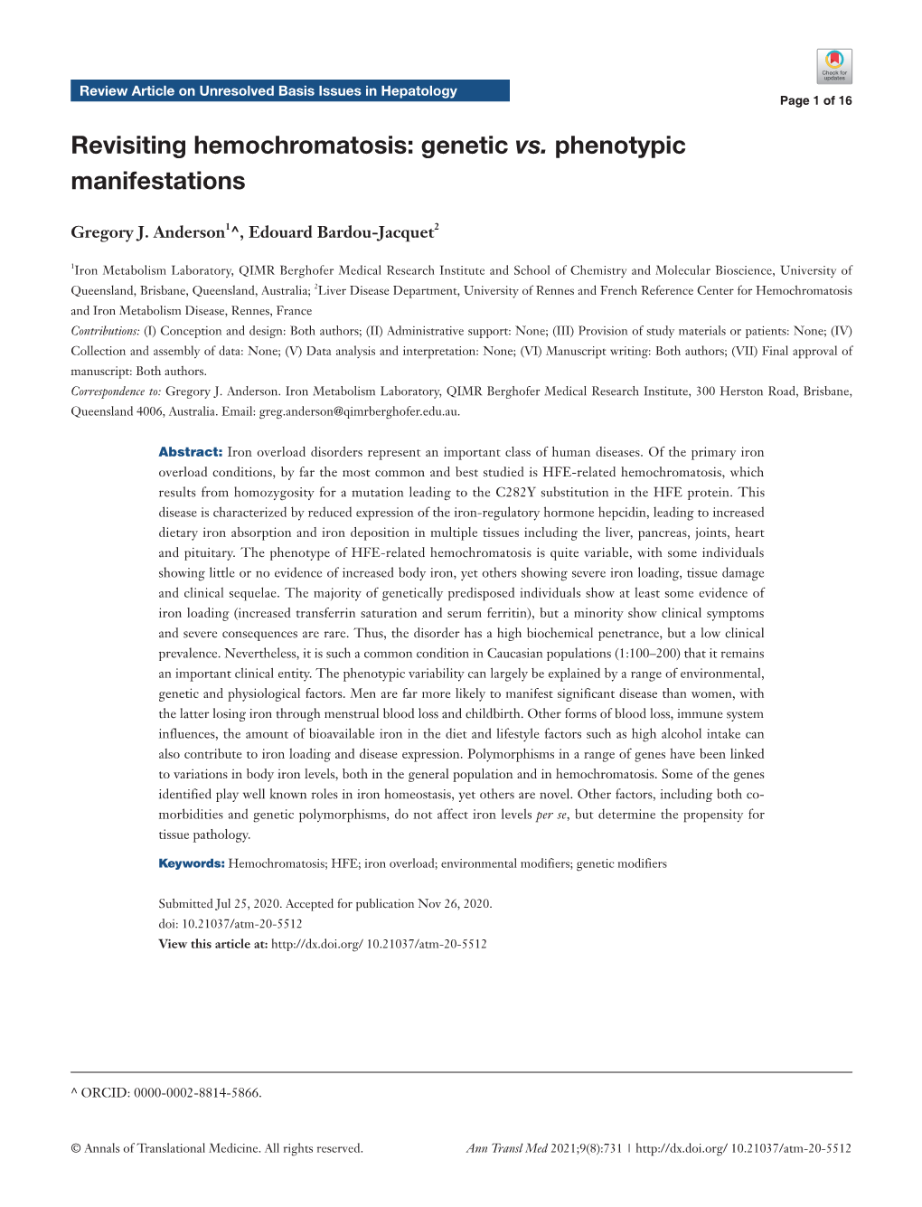 Revisiting Hemochromatosis: Genetic Vs