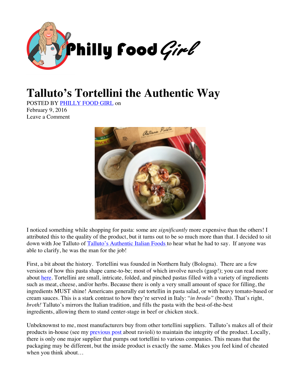 Talluto's Tortellini the Authentic