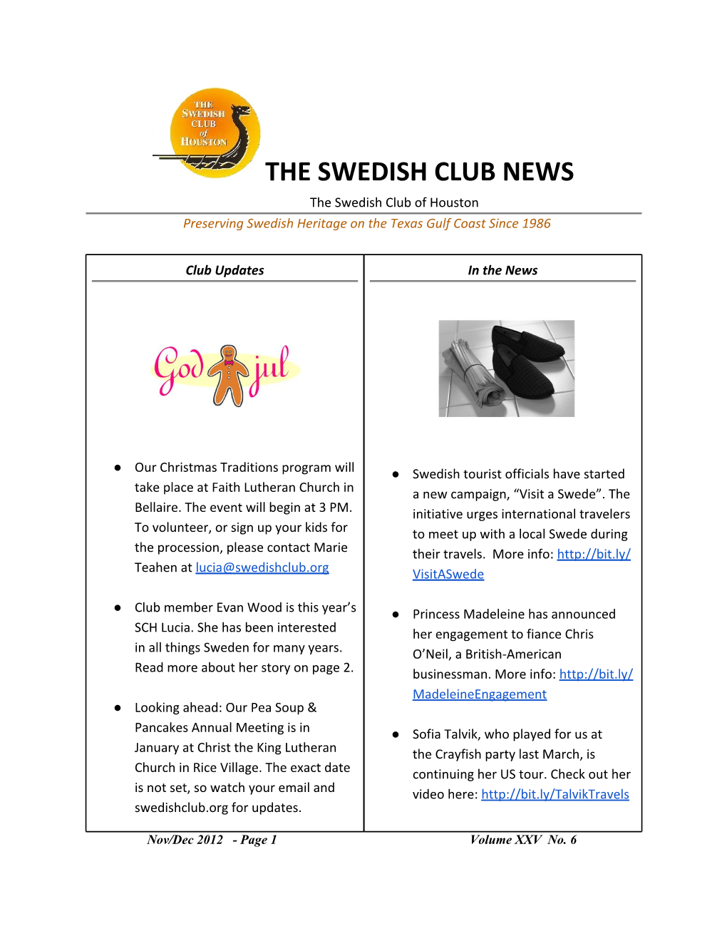 The Swedish Club News