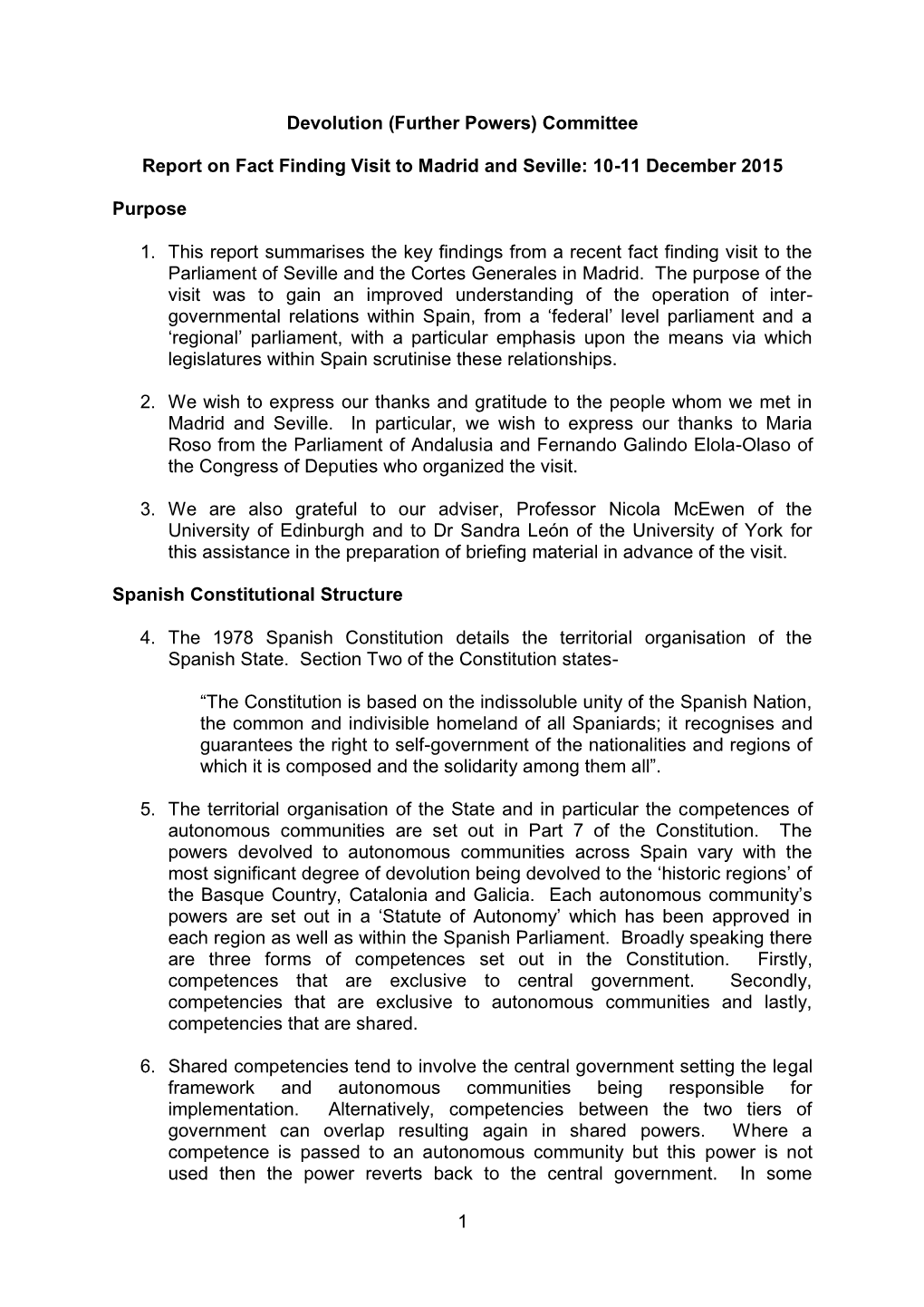 1 Devolution (Further Powers) Committee