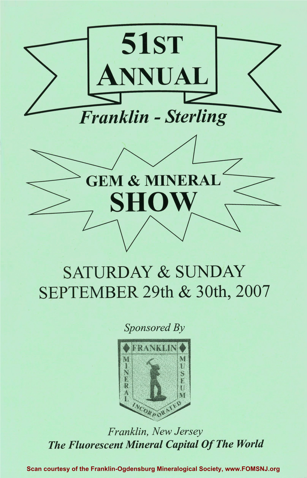 51St Annual Franklin-Sterling Gem and Mineral Show