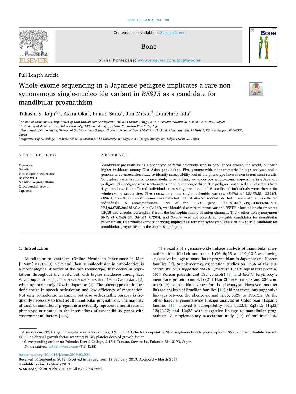 Whole-Exome Sequencing in a Japanese Pedigree Implicates A