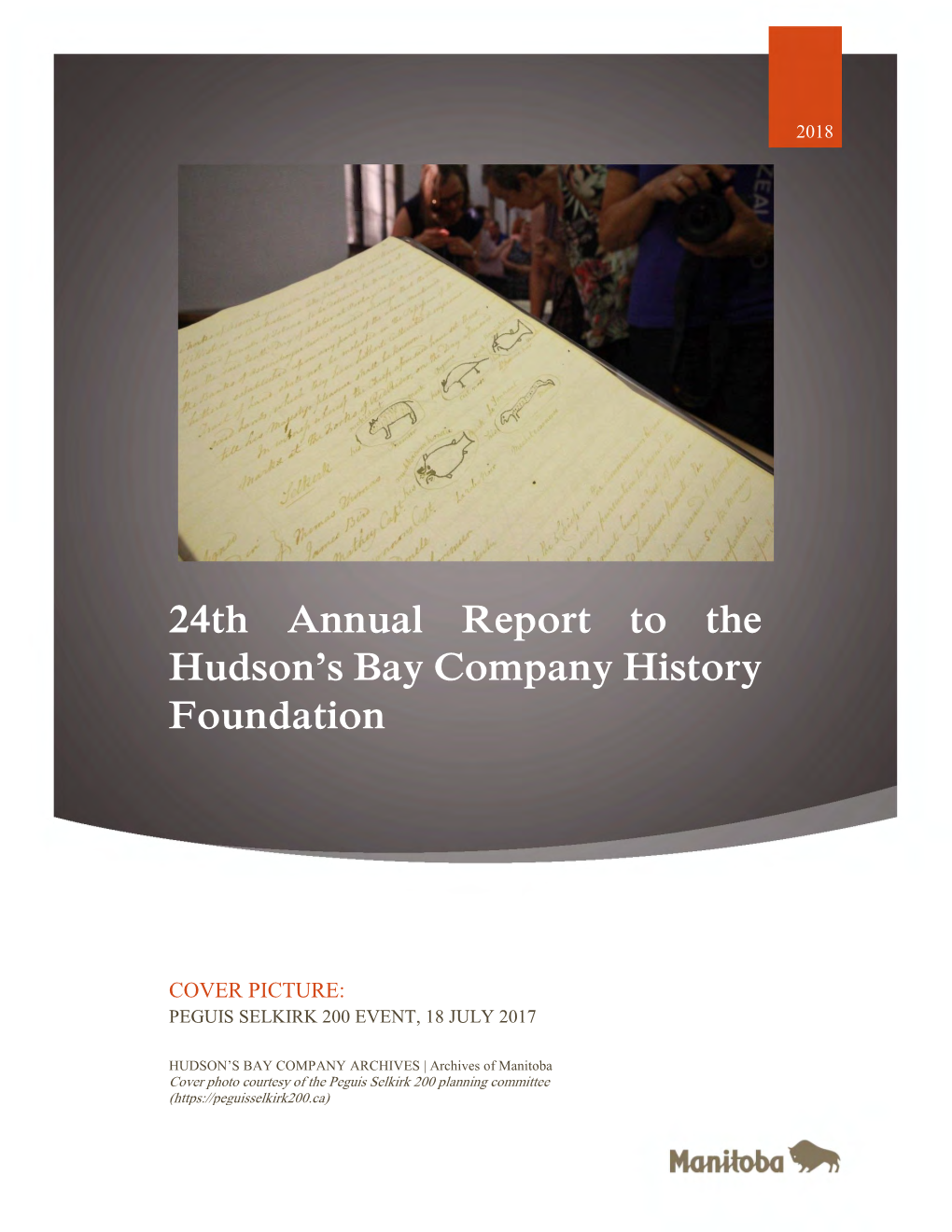 24Th Annual Report to the Hudson's Bay Company History Foundation