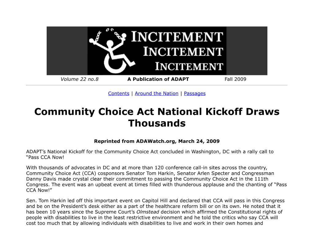 Community Choice Act National Kickoff Draws Thousands
