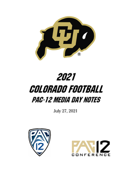 2021 Colorado Football Pac-12 Media Day Notes