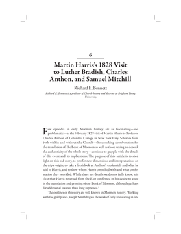 Martin Harris's 1828 Visit to Luther Bradish, Charles Anthon, And
