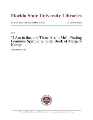 Finding Feminine Spirituality in the Book of Margery Kempe