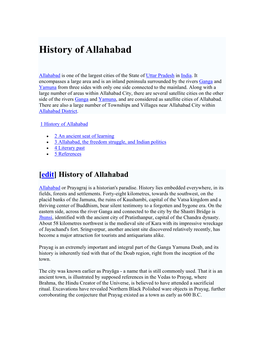 History of Allahabad