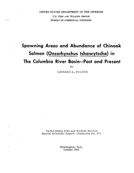 Spawning Areas and Abundance of Chinook Salmon {Oncorhynchus Tshawytscha} in the Columbia River Basin--Past and Present By