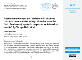 Variations in Airborne Bacterial Communities at High Altitudes Over the Noto Peninsula (Japan) in Response to Asian Dust Events” by Teruya Maki Et Al