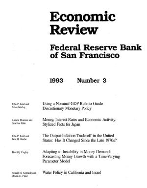 Economic Review Federal Reserve Bank of San Francisco