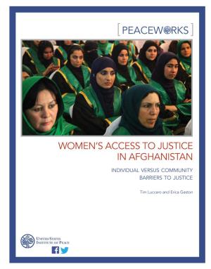 Women's Access to Justice in Afghanistan