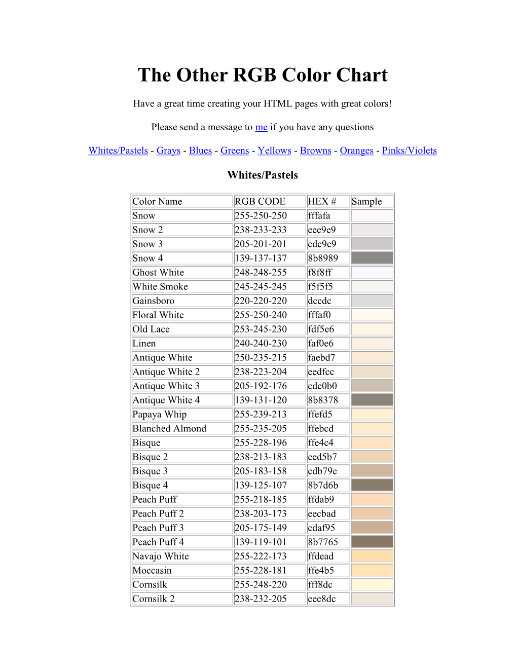 The Other RGB Color Chart