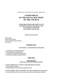 Compendium of the Social Doctrine of the Church