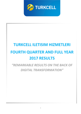 Turkcell Iletisim Hizmetleri Fourth Quarter and Full