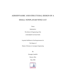 Aerodynamic and Structural Design of a Small Nonplanar